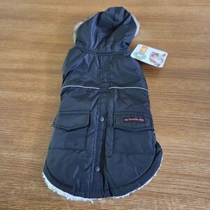 NWT Kensington Kennel Club Favorite Dog Winter Coat Jacket Black Size Medium